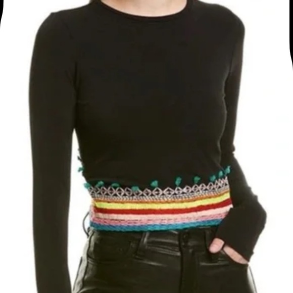 Alice + Olivia Delaina long sleeve embroidered top - Picture 1 of 10